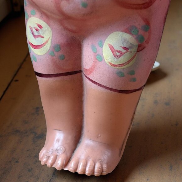 Celluloid Doll Side Eye in Swim Suit 6" Japan Movable Arms Molded Hair Finger Wa - Picture 4 of 10